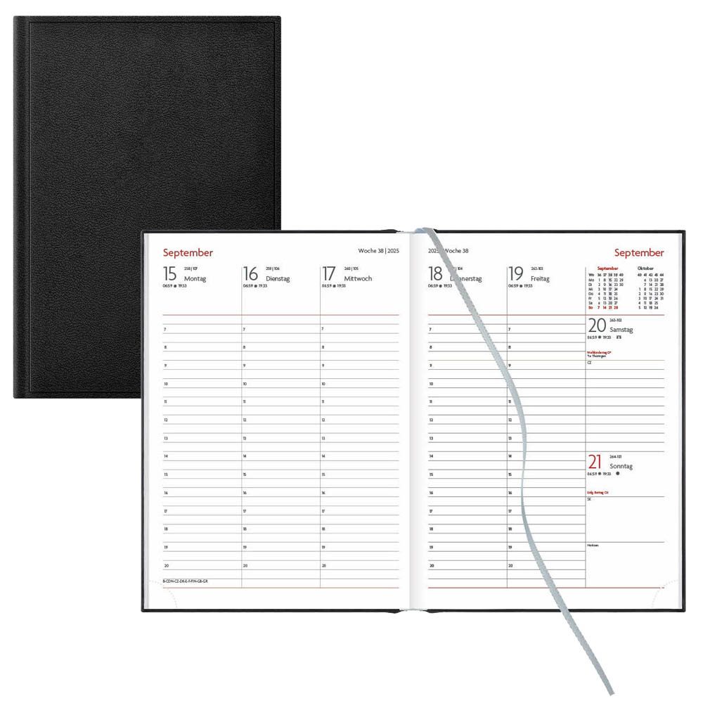 Lediberg Buchkalender Wochenplaner 2025 schwarz office discount