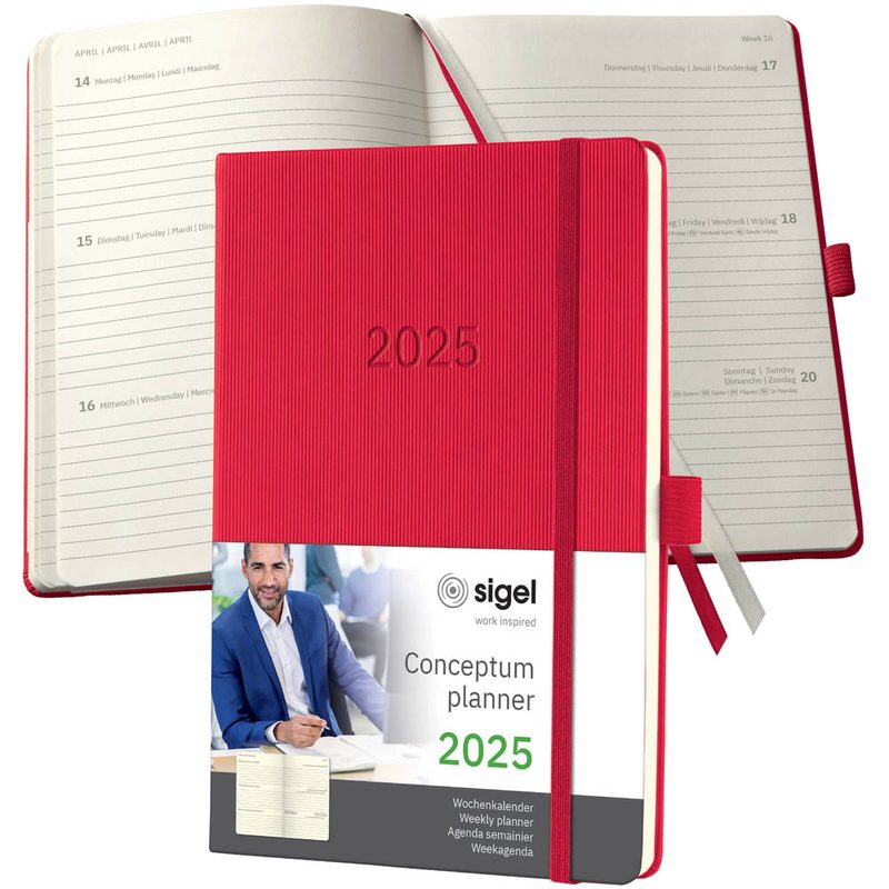 SIGEL Buchkalender Conceptum 2025 rot  office discount