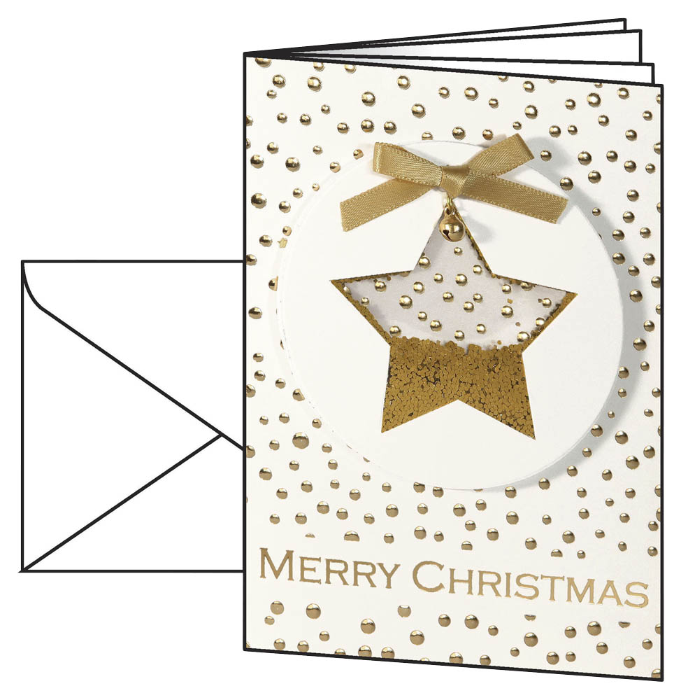 10 SIGEL Weihnachtskarten Confetti Star DIN A6 office discount