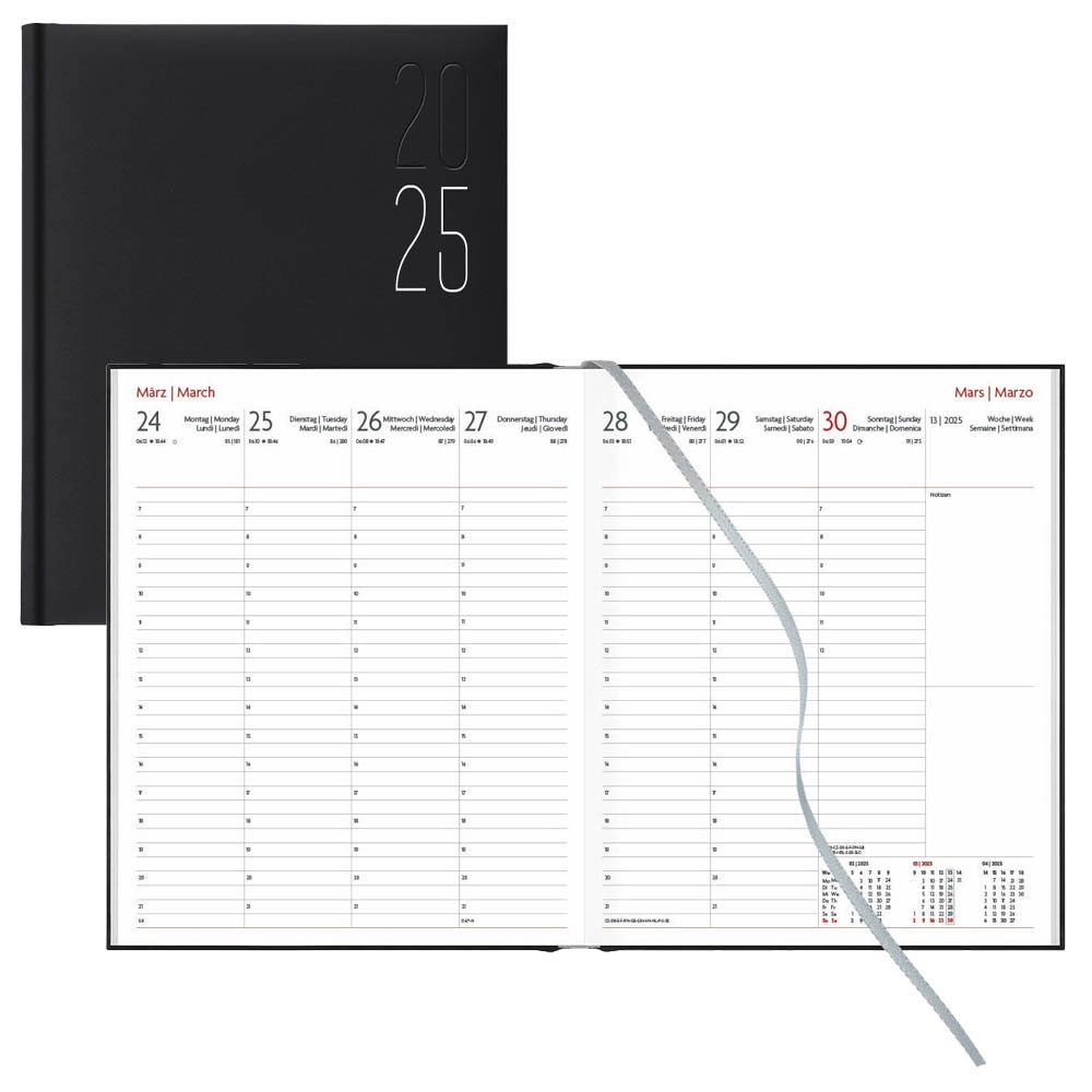 Lediberg Buchkalender Wochenplaner 2025 schwarz office discount