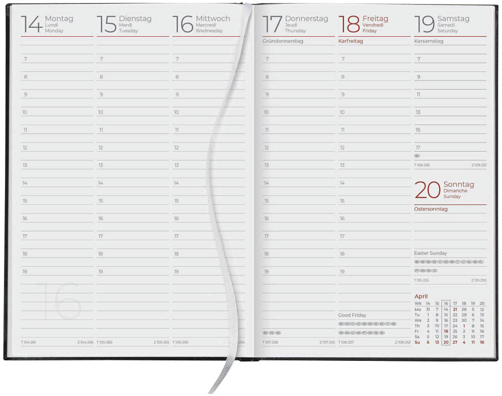 ZETTLER KALENDER Buchkalender Wochenplaner 2025 schwarz office discount