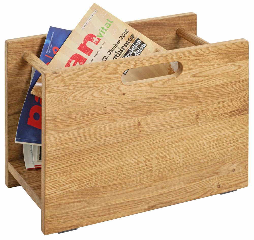 HAKU Möbel Zeitungsständer 54350 eiche Holz, DIN A4 quer office discount