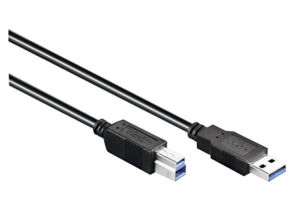 goobay USB 3.0 A/USB 3.0 B Kabel 3,0 m schwarz, 1 St. | office discount