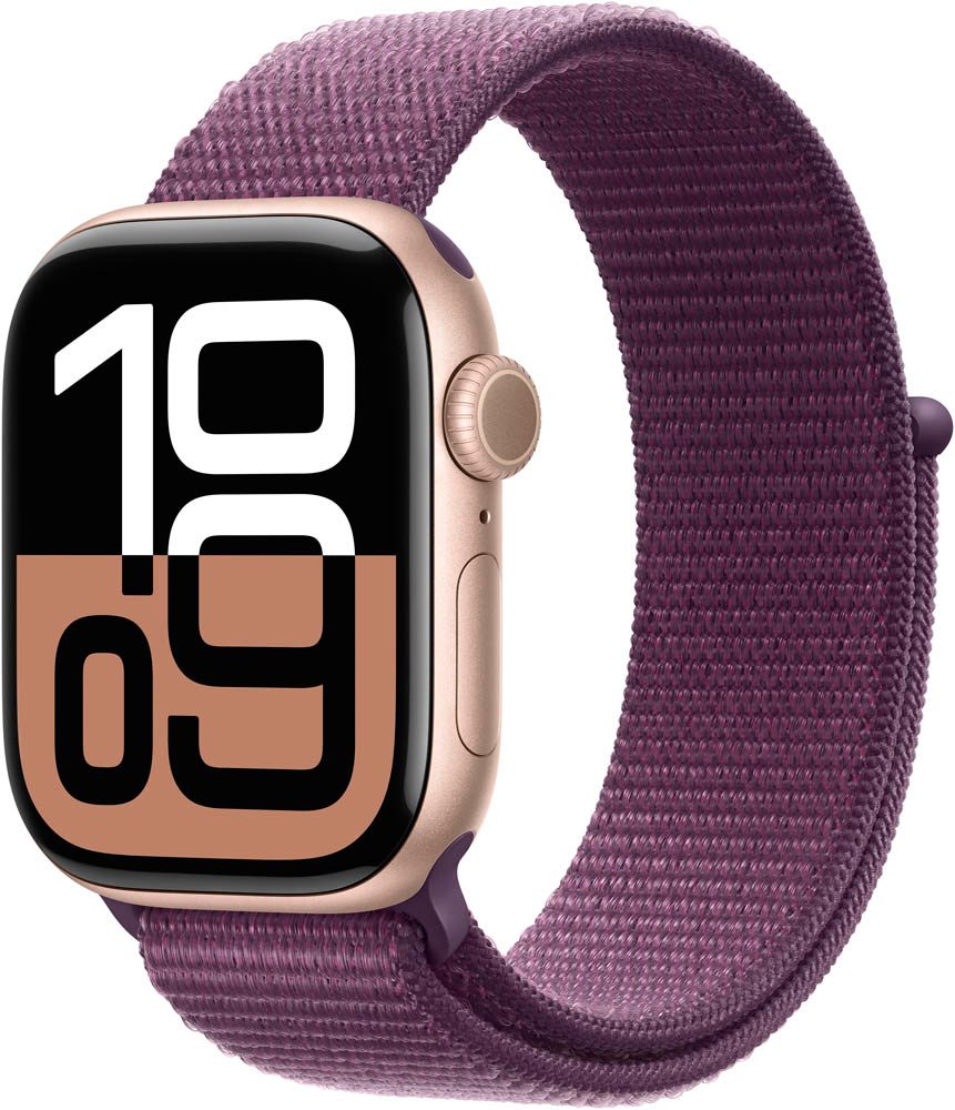 Apple Watch Series 10 42 mm Aluminium GPS Cellular Sport Loop pflaume rosegold