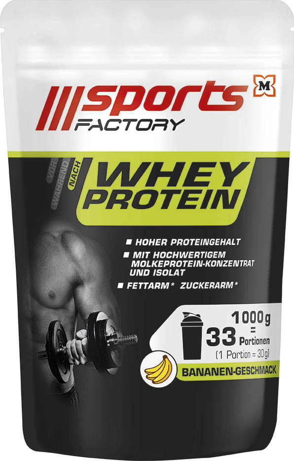 sports FACTORY Whey Proteinpulver 1,0 kg office discount