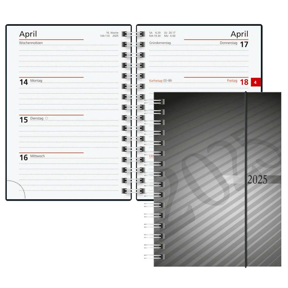 rido idé Taschenkalender mit Spirale 2025 anthrazit office discount