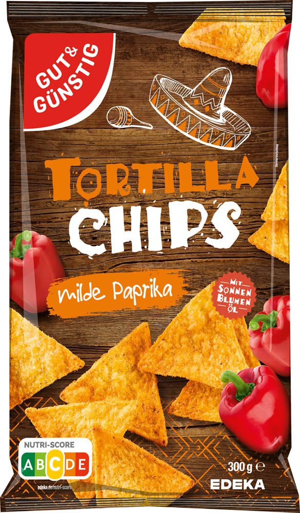 GUT&GÜNSTIG Tortilla Paprikageschmack Chips 300,0 g office discount