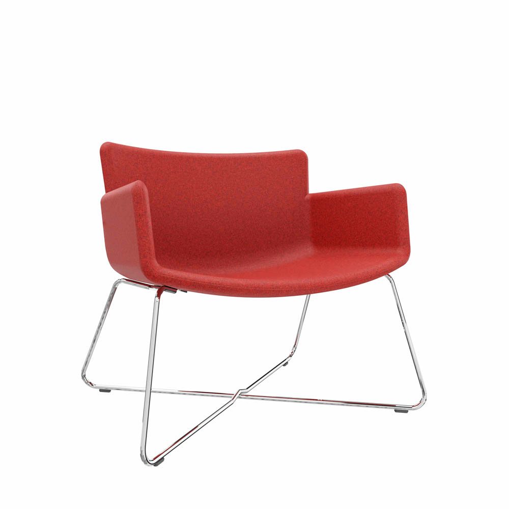 fm Sessel LODUS rot chrom Stoff