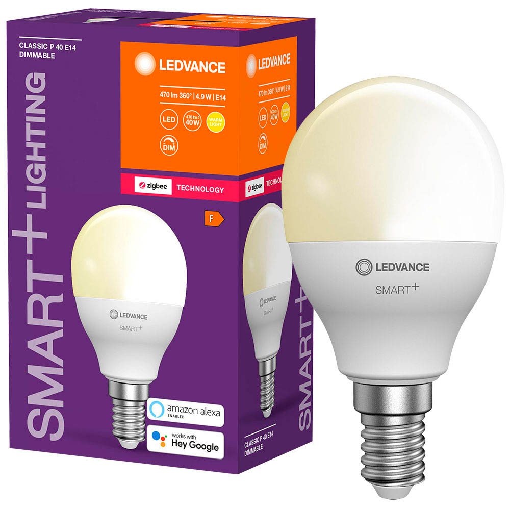 LEDVANCE LED-Lampe SMART+ ZigBee Mini bulb 40 E14 4,9 W matt 