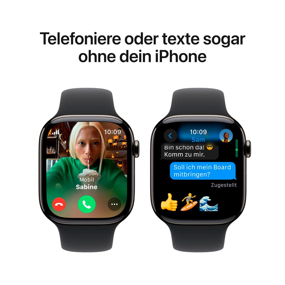 Apple Watch Series 10 46 mm Titan GPS Cellular Sportarmband M L schwarz office discount