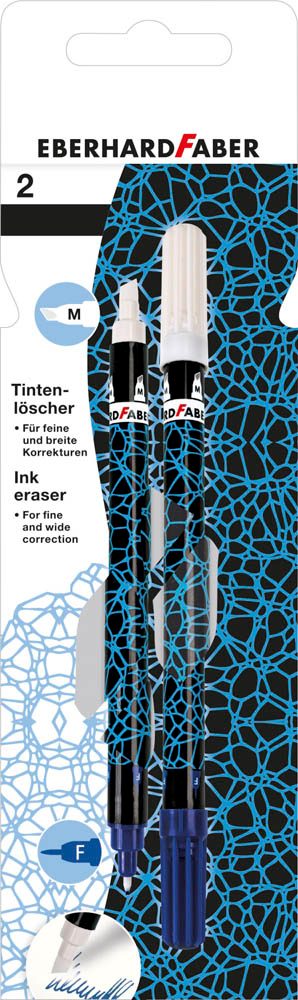 2 EBERHARD FABER neon blau/schwarz Tintenkiller | office discount