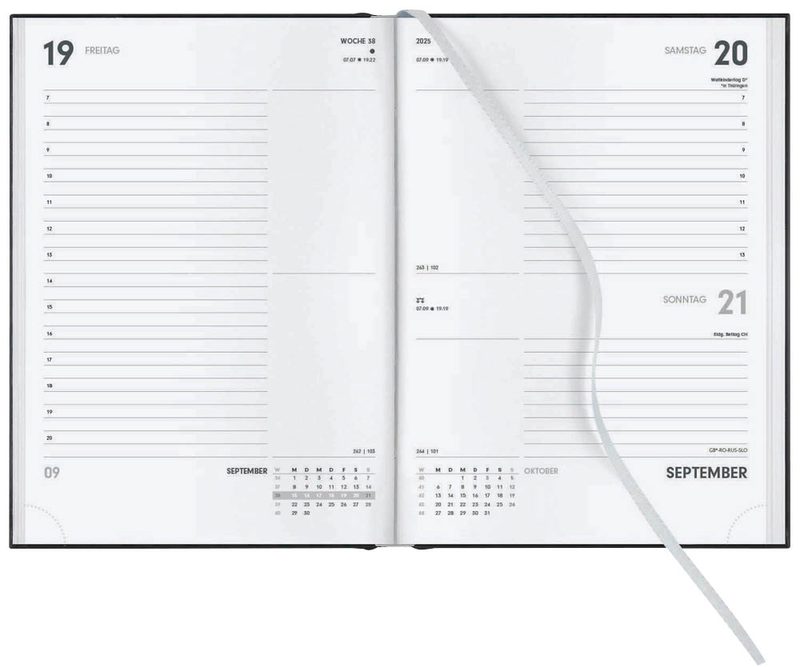Lediberg Buchkalender Tagesplaner 2025 schwarz  office discount